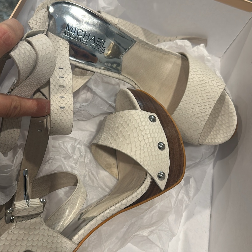 New Michael Kors Seville Ankle strap high heels 7.5 Women's